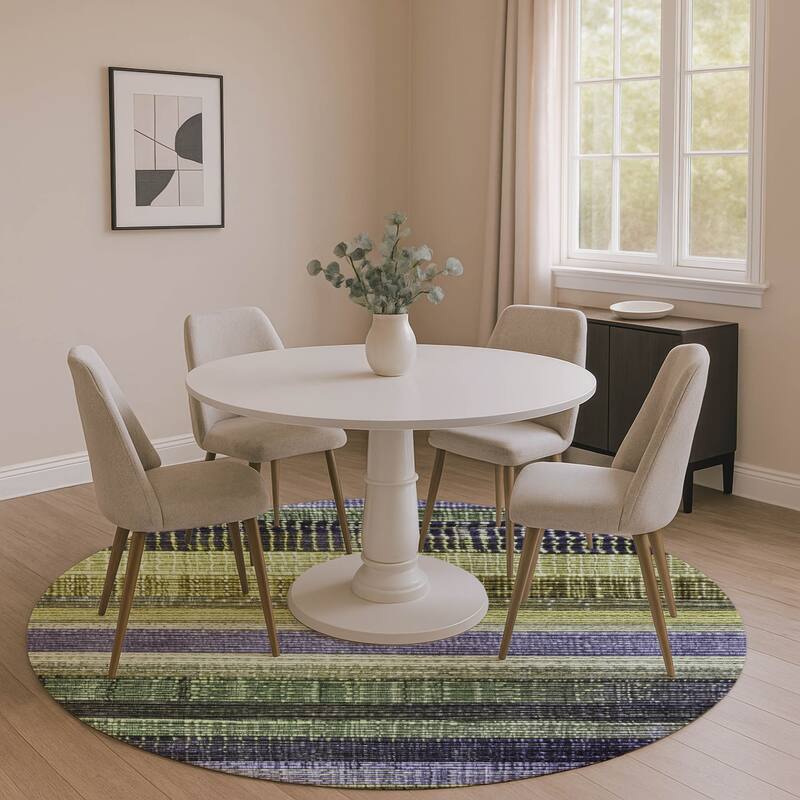 Premium Washable Super Soft Ombre Stripe Mayfield Rug - Aloe - 8' x 8'