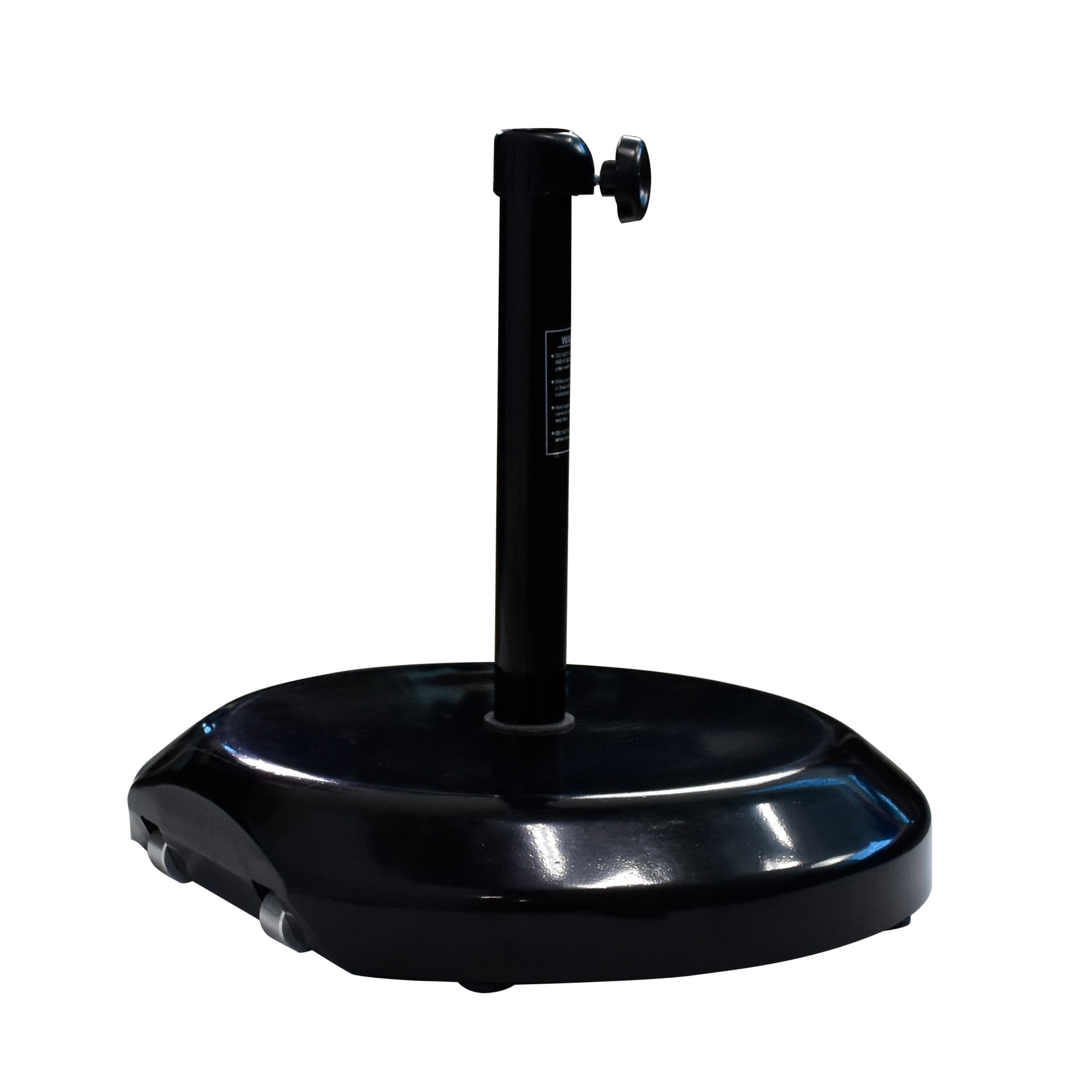 California Umbrella 75LBS Weighted Concrete Umbrella Base with wheels and Steel Cover, Black
