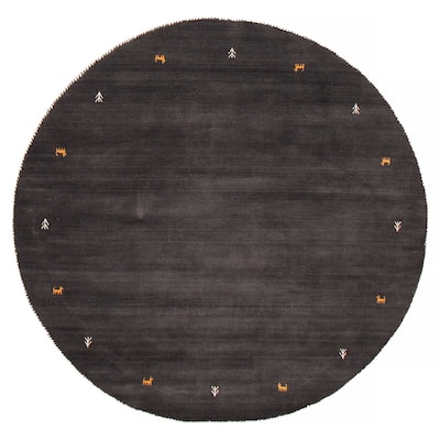 Kashkuli Gabbeh Grey Rug 6'6" x 6'6" - 6'6 x 6'6