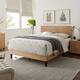 BIKAHOME Mid-Century Modern Solid Wooden Platform Bed with Adjustable Height Headboard for Bedroom