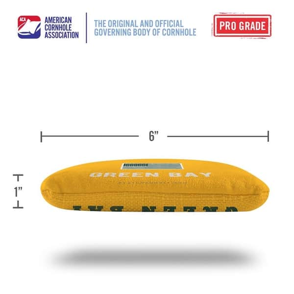 Green Bay Football Yellow Dual Sided Cornhole Bags