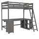 preview thumbnail 27 of 32, Twin Size Loft Bed with U-shaped Desk,Drawers and Storage Shelves,White/Antique Brown