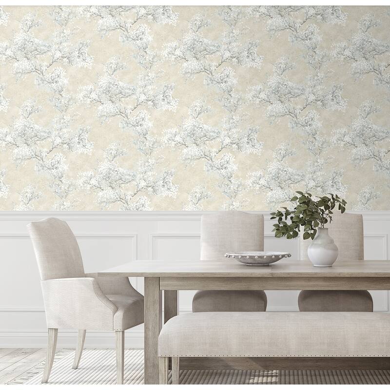 NextWall Cherry Blossom Grove and Stick Wallpaper