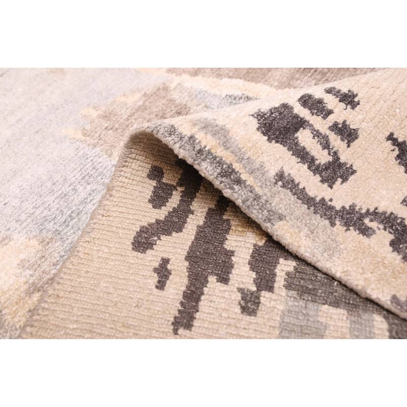 ECARPETGALLERY Hand-knotted Legacy Dark Grey Silk Rug - 6'7 x 10'3