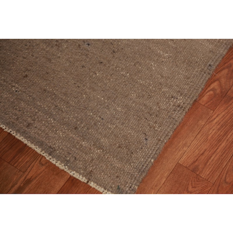 Hand Woven Oriental 100% Jute Carpet Southwestern Modern Brown Kilim Area Rug - 14' 2'' X 10' 5''