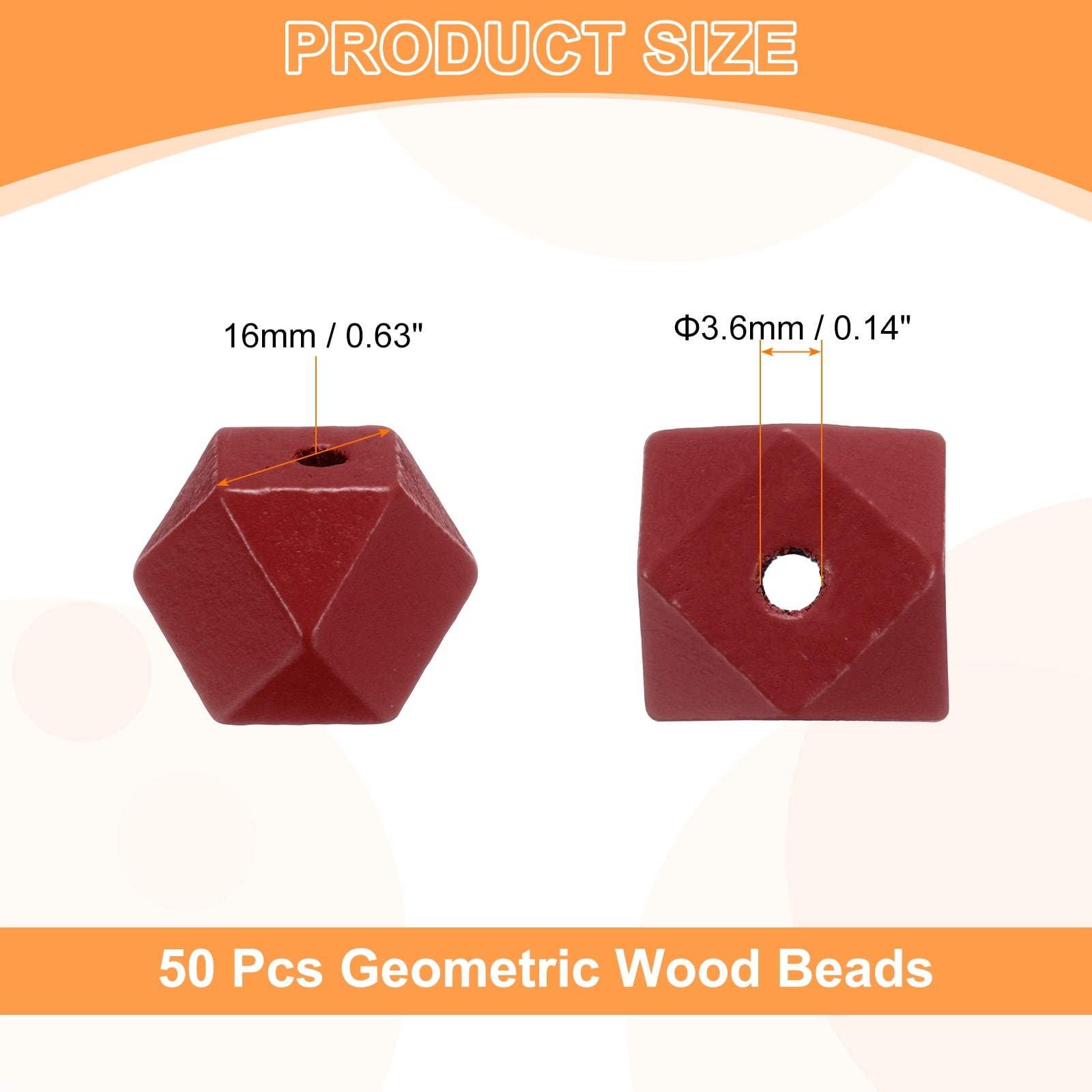 Geometric Wood Beads Large Hole for Jewelry Making