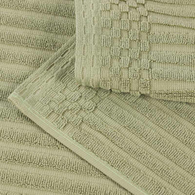 Blue Nile Mills Modern Ribbed 100% Cotton Quick-Dry 3-Piece Towel Set