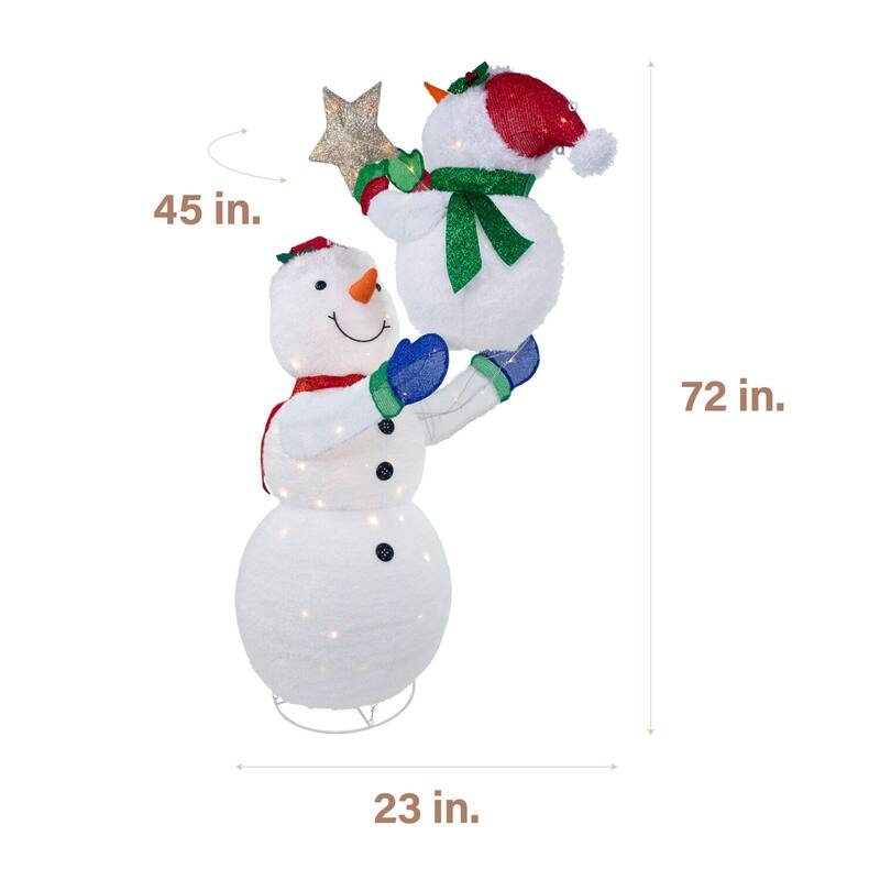 Fraser Hill Farm 6Ft. Prelit Tinsel Snowman Decoration with LED Lights