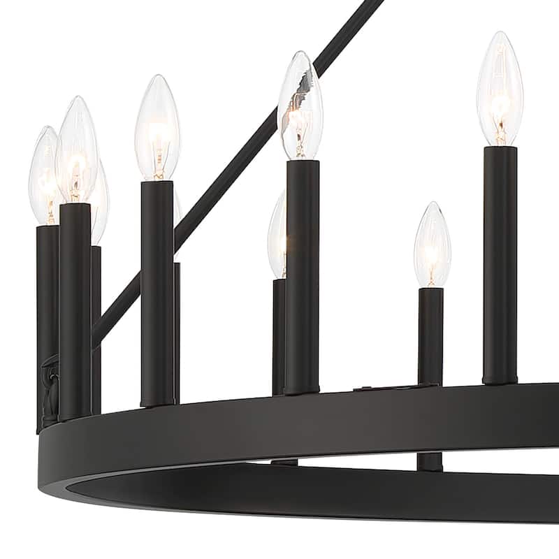 Acroma 24-light 47In Modern Farmhouse Large Wagon Wheel Chandelier
