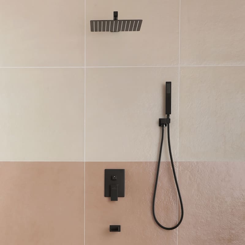 3-Function 10/12-In Wall Mounted Shower System with Handheld Shower