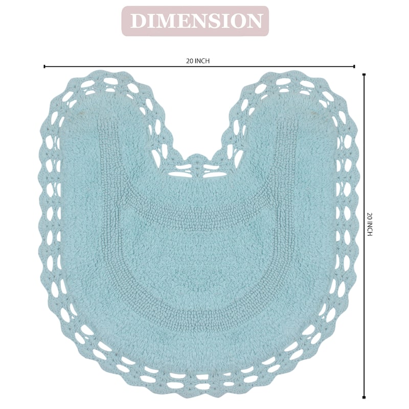 Hampton Contour Rug, Cotton Soft, Water Absorbent, Non Slip U Shape Contour Rug Machine Washable 20"x20" Contour