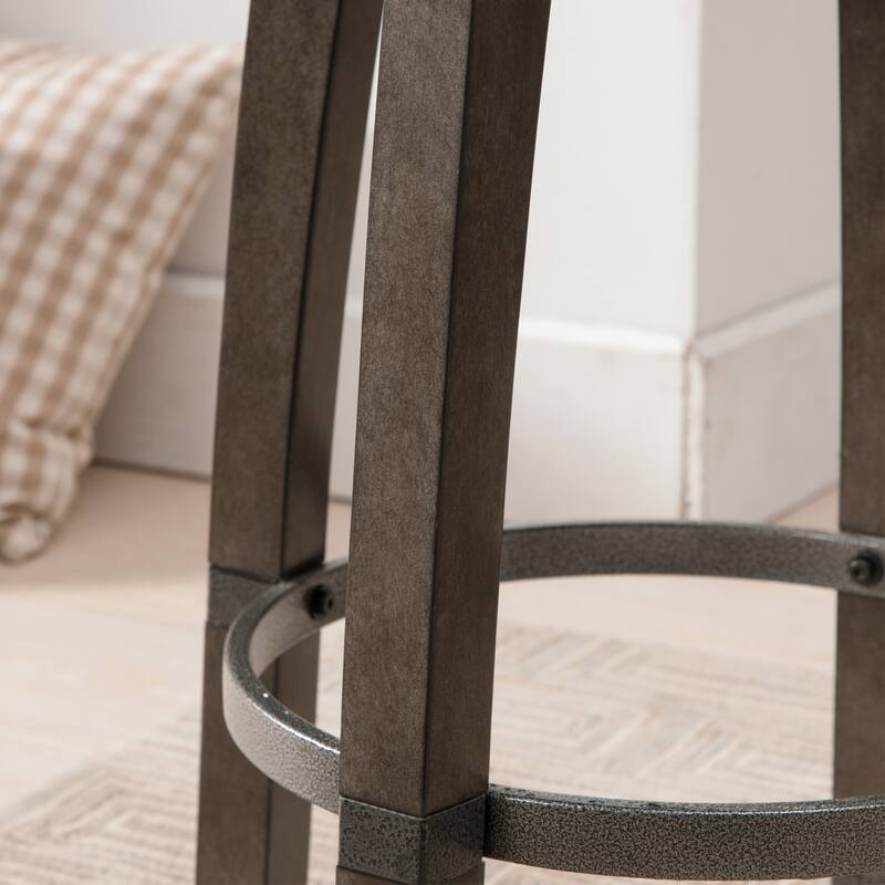 Traditional Wood Faux Leather Counter-height Stool Set of 2