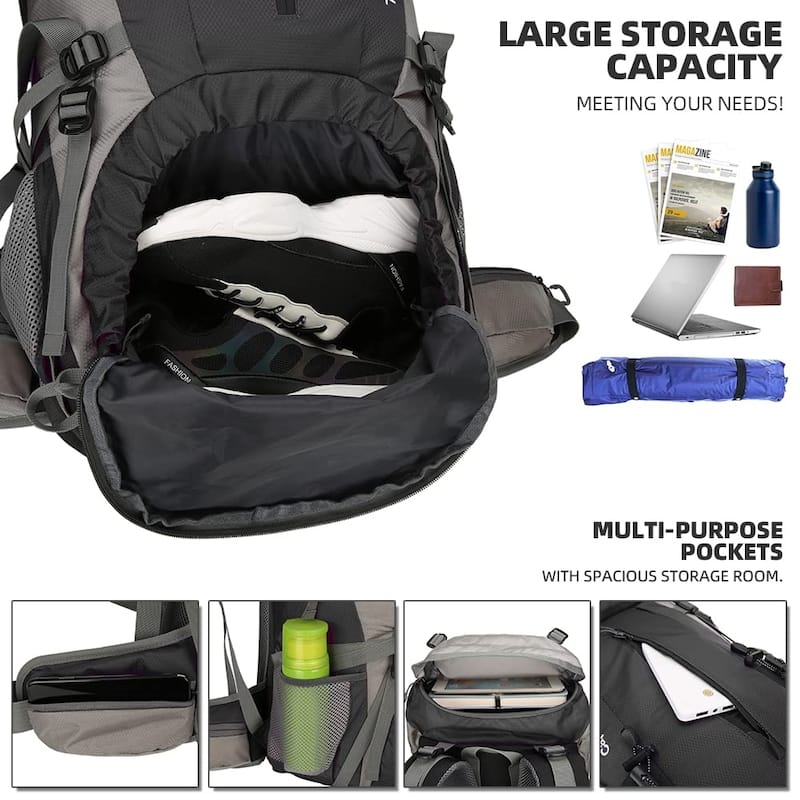 70L Hiking Backpack Large Lightweight Waterproof Camping Backpack ...