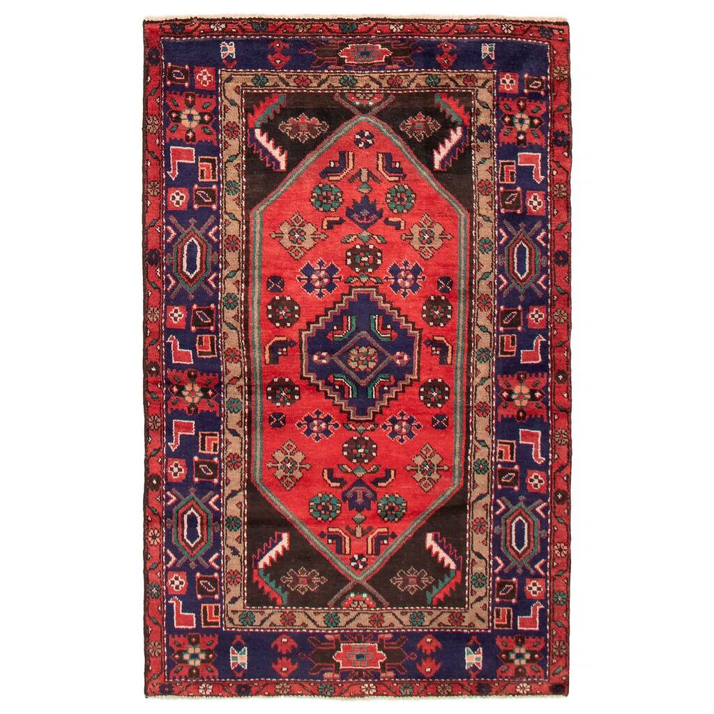 ECARPETGALLERY Hand-knotted Andelz Red Wool Rug - 4'1 x 6'6