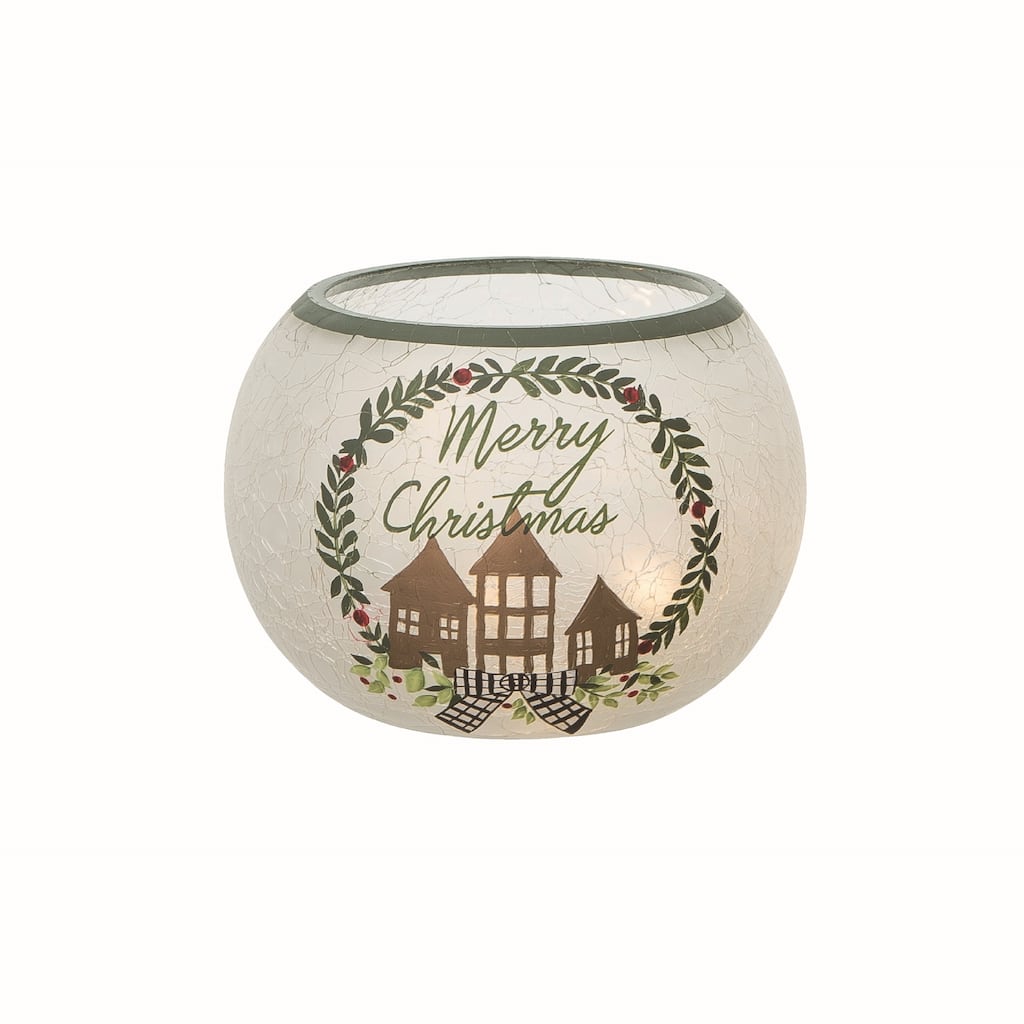 Transpac Clear Glass Christmas Light Up Holiday Globe