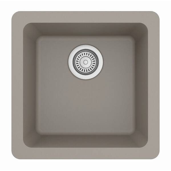 slide 17 of 19, Karran Undermount Quartz Bar Single Bowl Sink Concrete