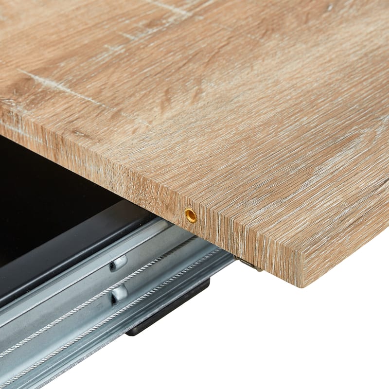 GDFStudio - Mapleton Modern Contemporary Space Saving 47.24" Metal Frame Extendable Dining Table with Telescoping Top - 47.24"L