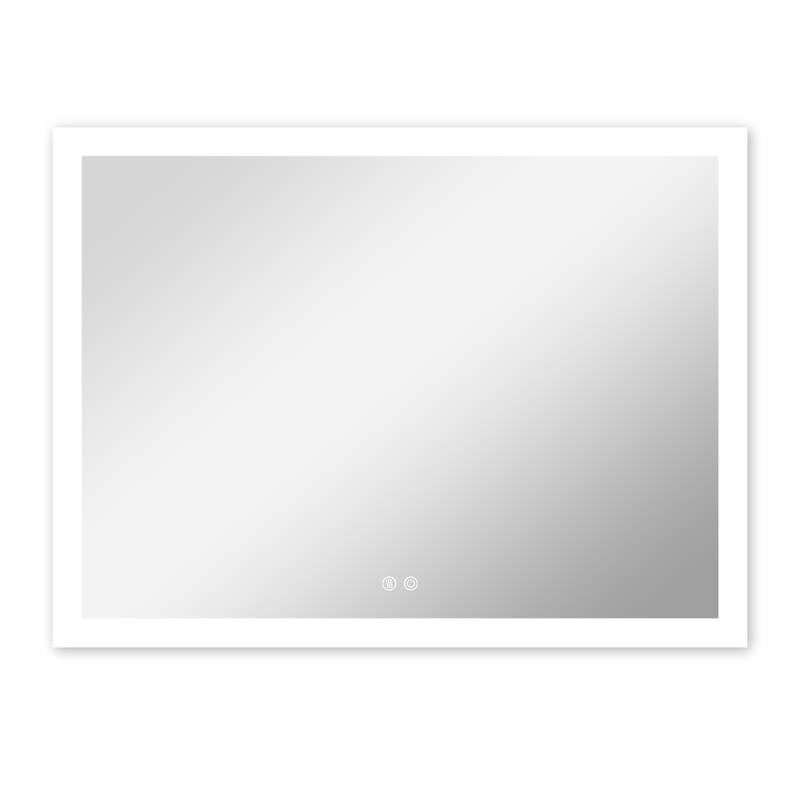 LED Bathroom Vanity Mirror Wall Mounted Dimmable Anti-Fog Mirror with 2 Buttons Vertical & Horizontal Hang - 48×36