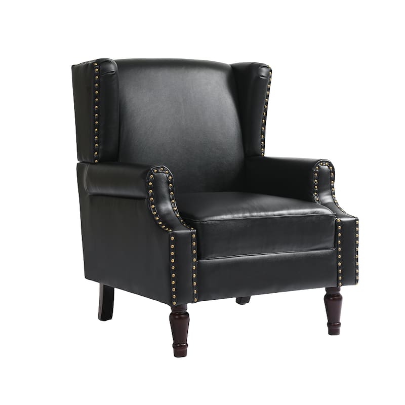 Upholstered Nailhead Trim Armchair Wingback Accent Chairs Set of 2