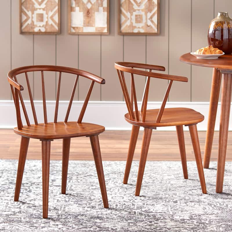 Simple Living Florence Solid Wood Spindle Dining Chairs (Set of 2) - Walnut