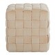 preview thumbnail 7 of 19, Silver Orchid Camilla Braided Square 16" Ottoman Cream
