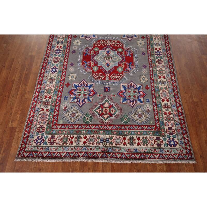 Geometric Kazak Rug Handmade Traditional Wool Carpet - 5'6" x 8'6"