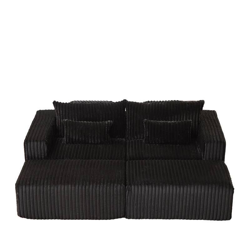 Oversized 87" Modular Sectional Lounge Chaise with 2 Ottoman