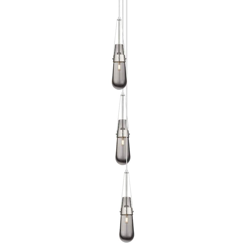 Innovations Lighting 103-452-1P-21-7 Milan Pendant Milan 3 Light 7" - Brushed Satin Nickel / Light Smoke