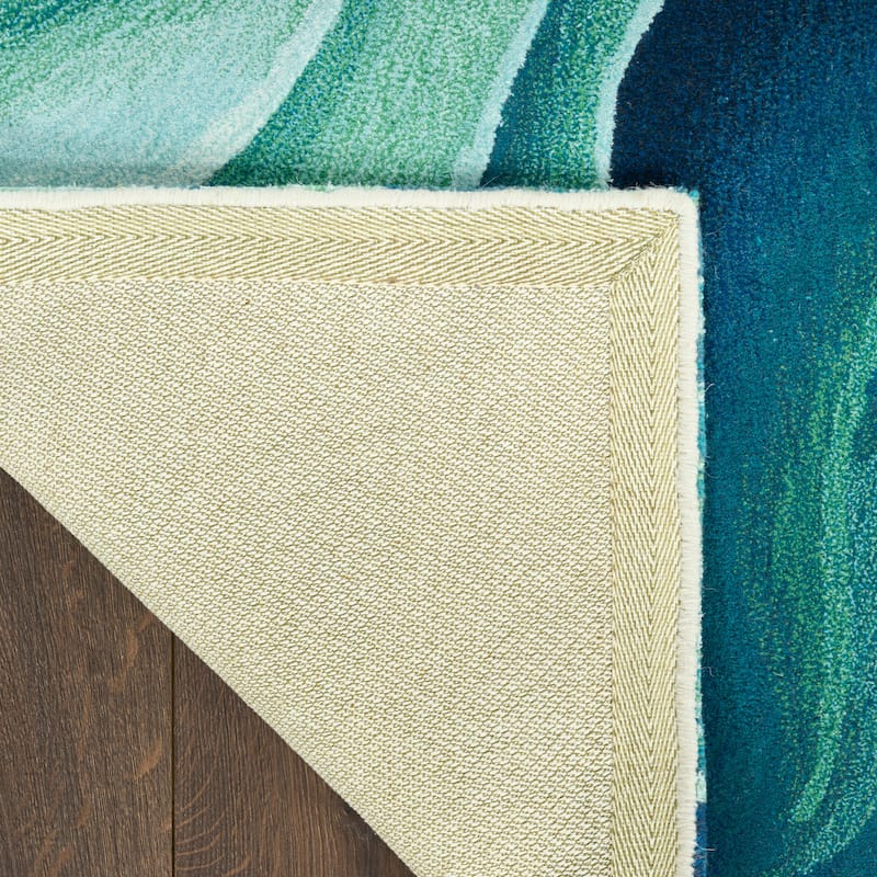 Nourison Prismatic Silver Green Modern Luxe Hand-Tufted Indoor Rug