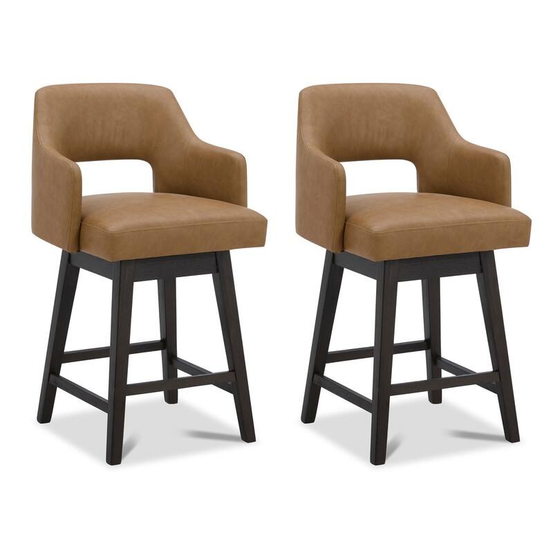 Spruce & Spring Riley Counter Stool Set - Cognac Brown