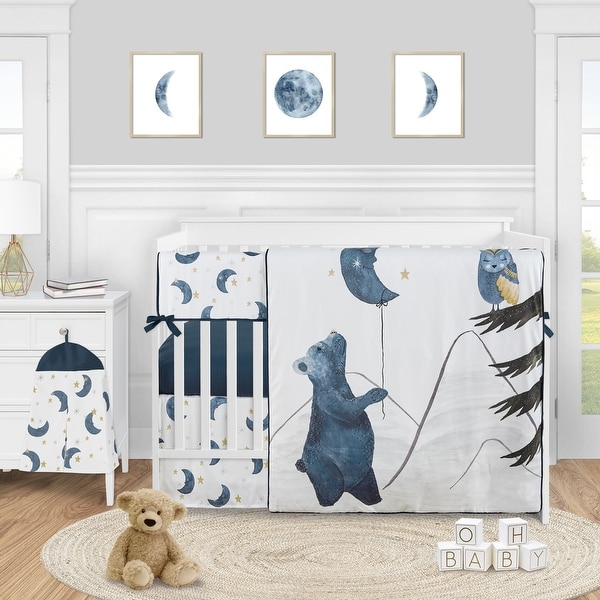 blue jean teddy bear crib bedding set