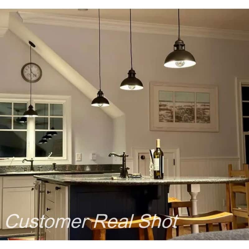 The Gray Barn Farmhouse 1-Light Dome Pendant Industrial Island Lights - D9" x H7.3"