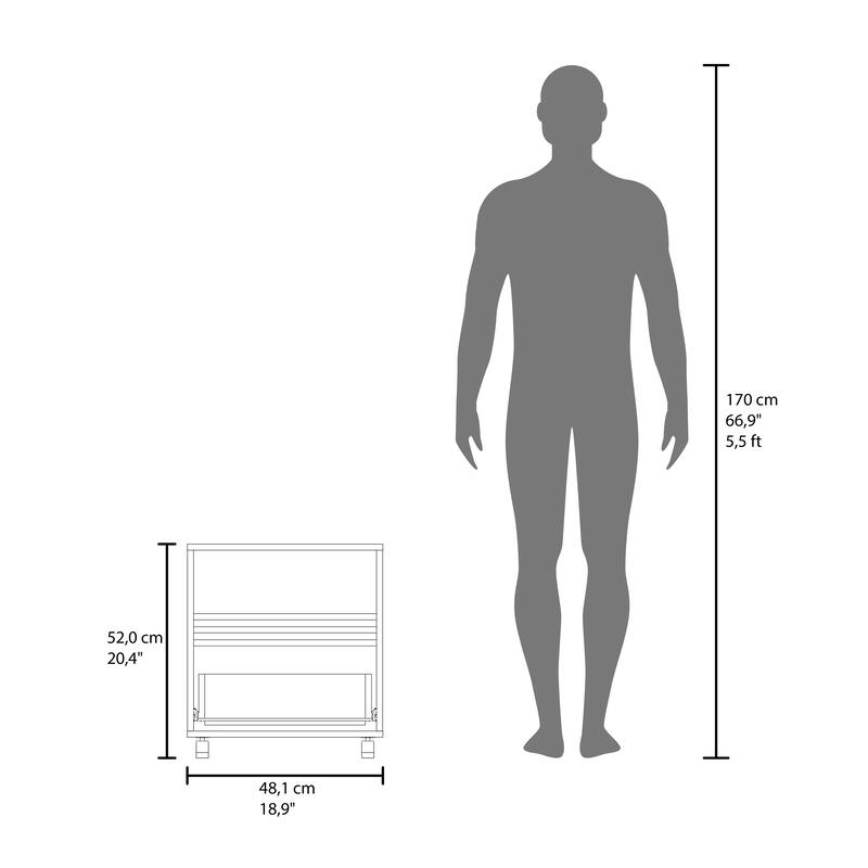 Compact Mobile Nightstand with Drawer and Open Shelf