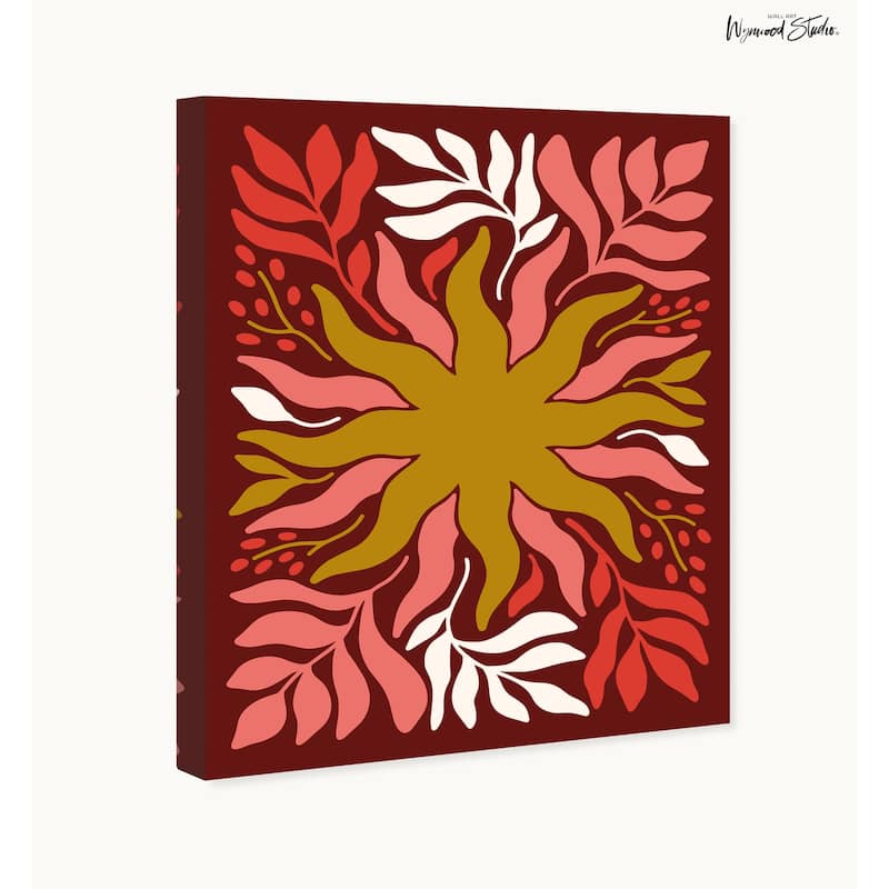 Wynwood Studio Canvas Floral and Botanical Organic Land and Star Flower Gold Modern & Contemporary Wall Art Canvas Print