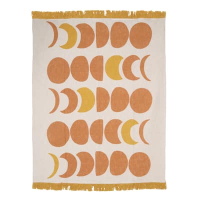 Carter Throw Blanket, Orange with Yellow Accents
