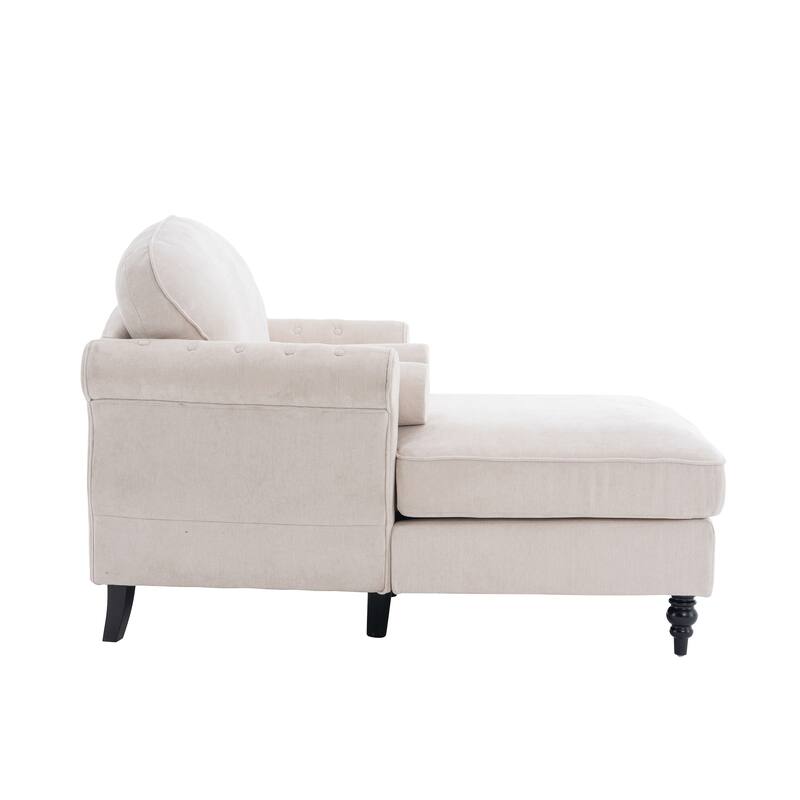 Oversized Chaise Lounge Chenille Chair Indoor Single Sofa with Wide Seat Design Suitable for Living Room Bedroom