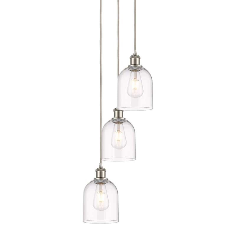 Innovations Lighting 113B-3P-30-12 Bella Pendant Bella 3 Light 12" - Brushed Satin Nickel / Clear