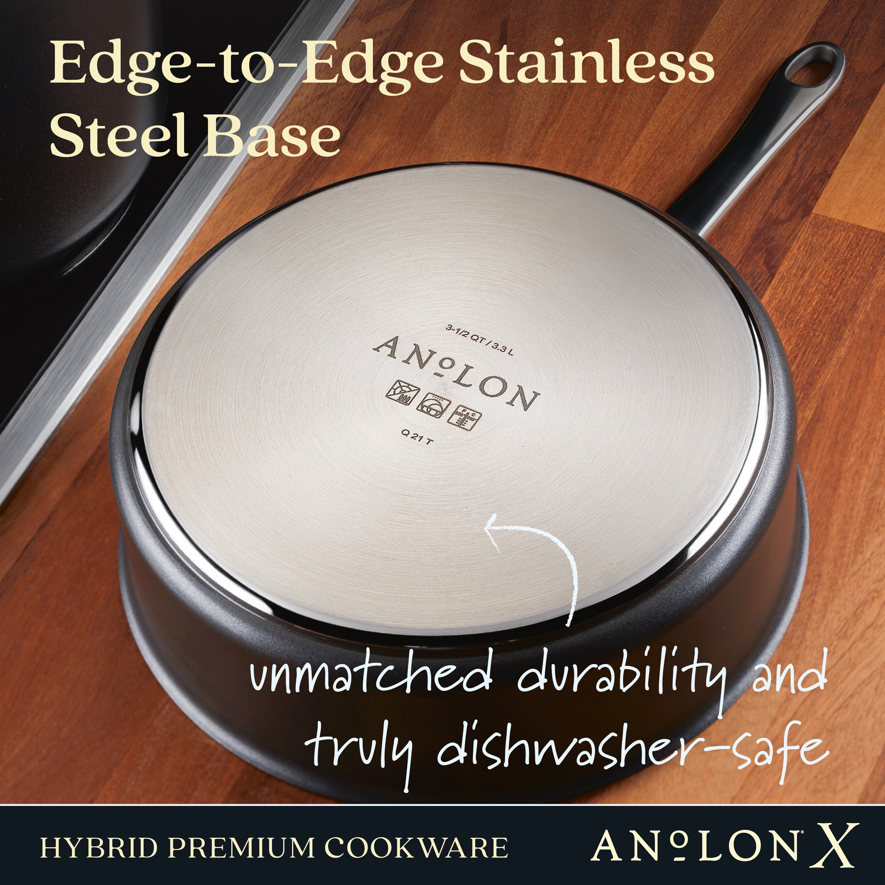 Anolon, Anolon X Hybrid Non-Stick Induction Saute Pan with Lid