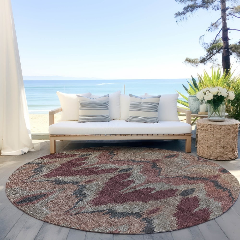 Machine Washable Indoor/ Outdoor Chantille Boho Ikat Rug