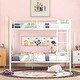 preview thumbnail 2 of 9, Minimalist Design Full XL Over Queen Metal Bunk Bed with Ladder,Streamlined Frame and Full Length Gridded Guardrails