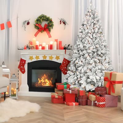 Snow-Flocked Artificial Christmas Tree - N/A