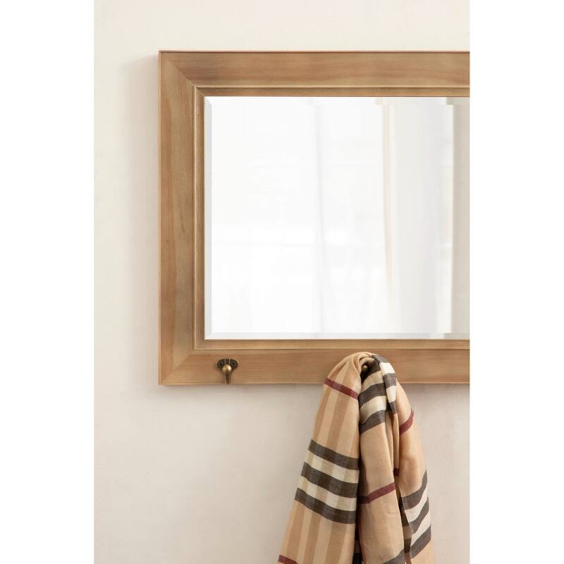 The Gray Barn Victorville Pub Mirror with 5 Metal Hooks - 36x18
