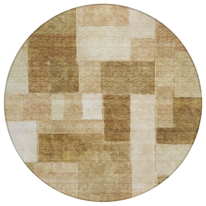Machine Washable Indoor/ Outdoor Contemporary Geo Chantille Rug