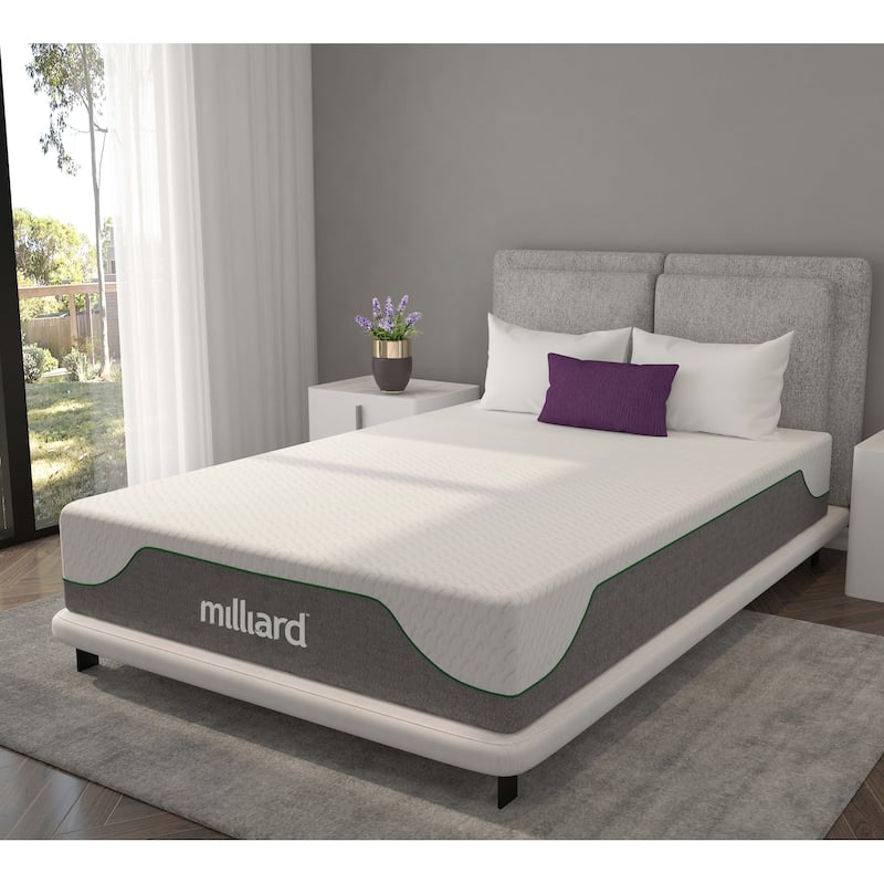 Milliard Memory Foam Mattress 10 inch Firm, Bed-in-a-Box/Pressure Relieving, Classic