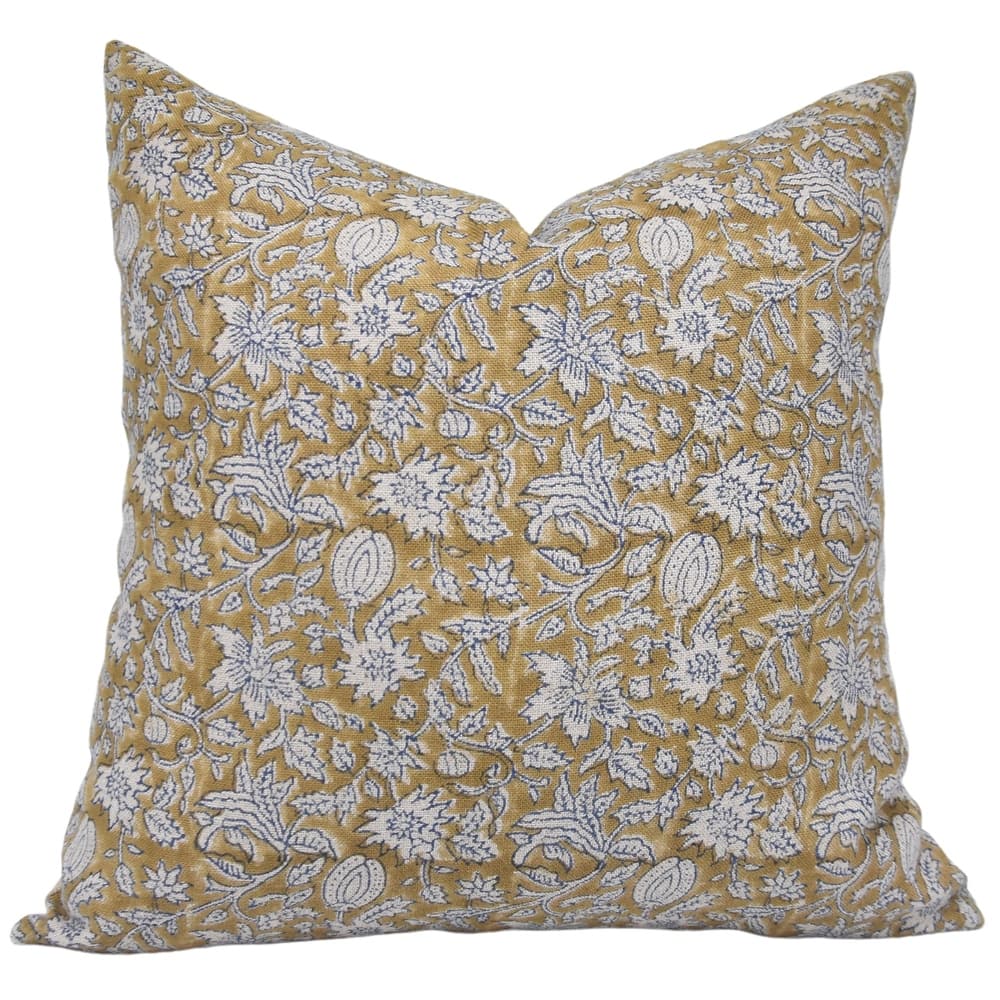 Linen Decorative Block print pillow Cover - Manikarnika