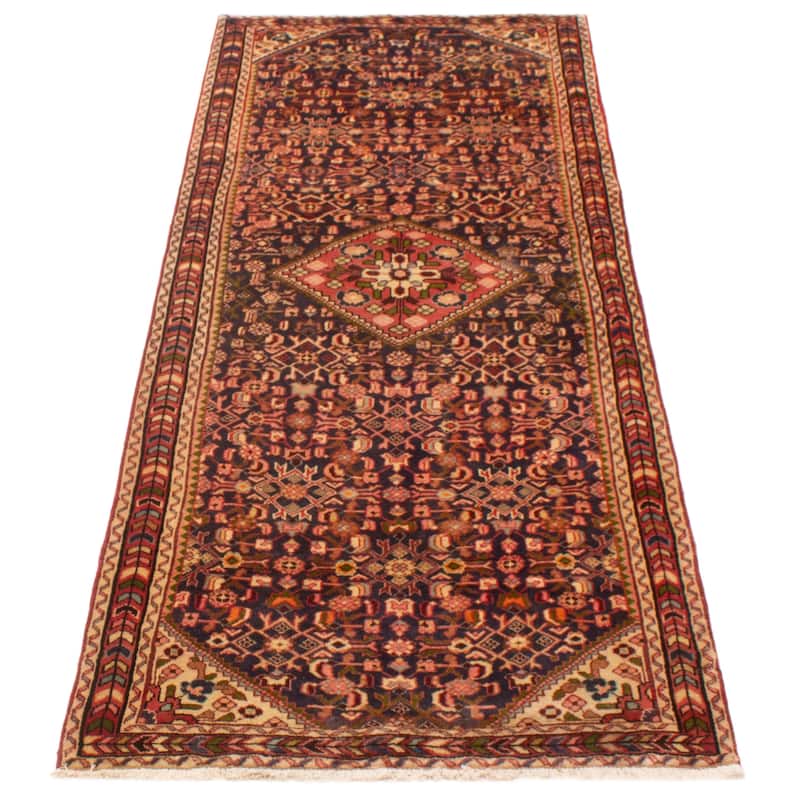 ECARPETGALLERY Hand-knotted Andelz Navy Wool Rug - 3'9 x 10'2