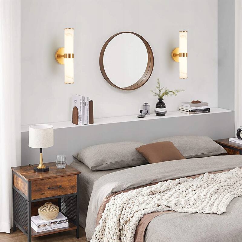 Set of 2 Resin Imitation Marble Texture Wall Light