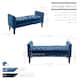 Porthos Home Brett Velvet Storage Bench with Rubberwood Legs
