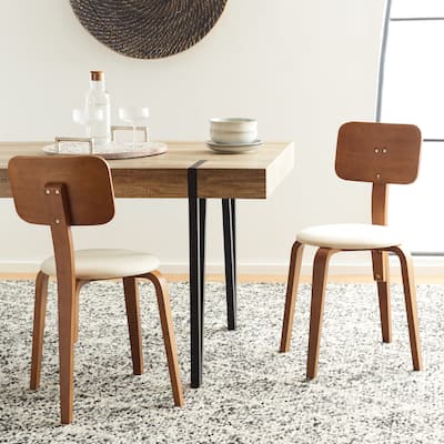 SAFAVIEH Alwine Upholstered Stackable Dining Chair (Set of 2) - 23Wx23Dx33H