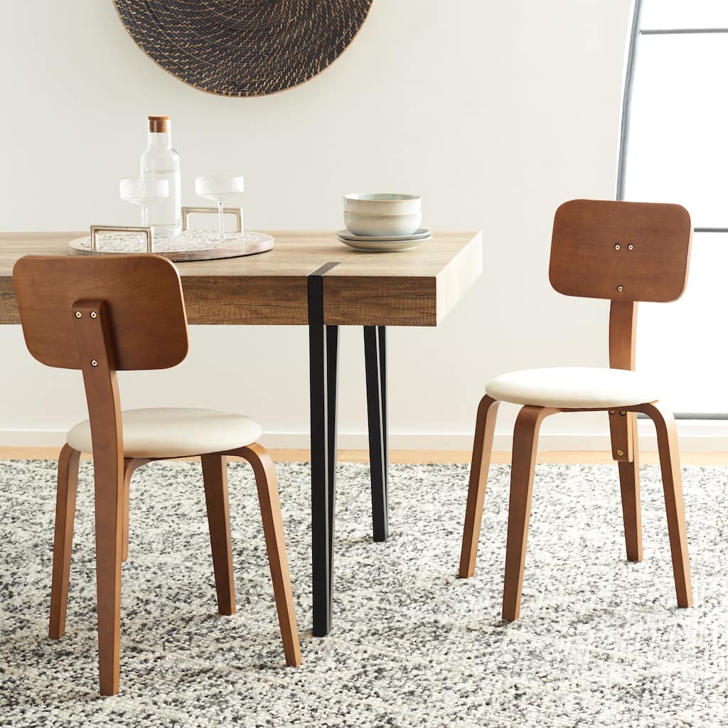 SAFAVIEH Alwine Upholstered Stackable Dining Chair (Set of 2) - 23Wx23Dx33H